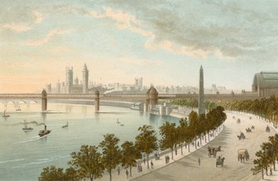 The Thames Embankment--looking West by English School